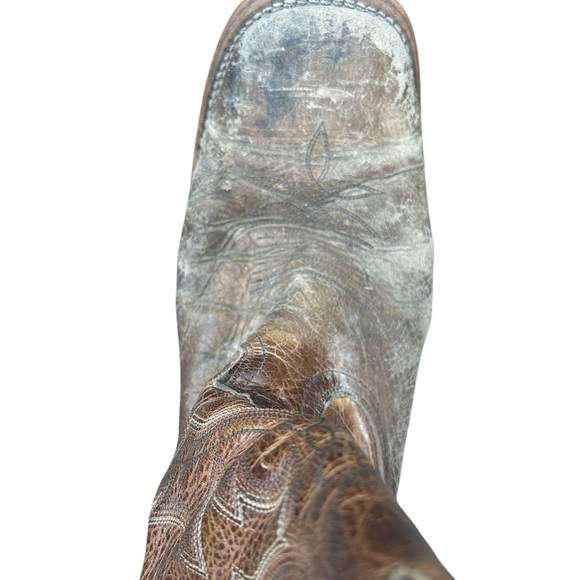 Boulet Distressed Brown Western Cowboy Boots Sz 10 Men’s l Vtg Leather Worn Out - Picture 4 of 7